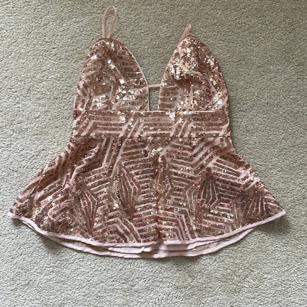 Soprano pink and rose gold sparkle shirt